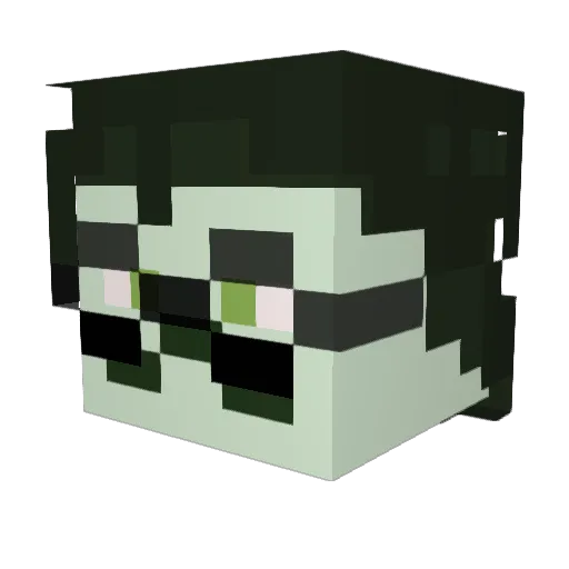 EXXERMITY Minecraft avatar head, 3D render