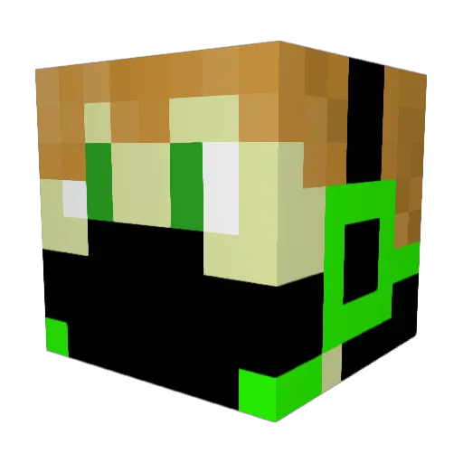 EX_DuP Minecraft avatar head, 3D render
