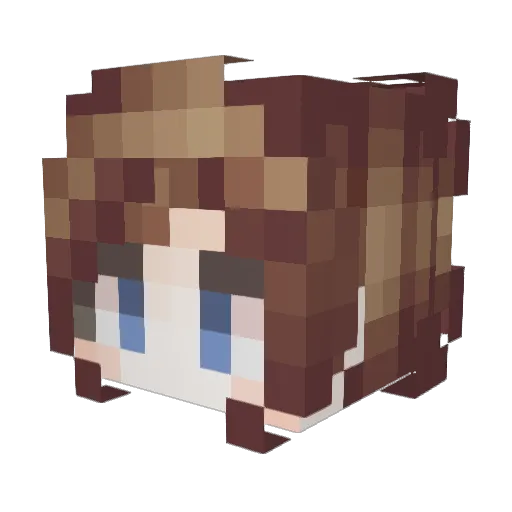 EX_Yuuki Minecraft avatar head, 3D render