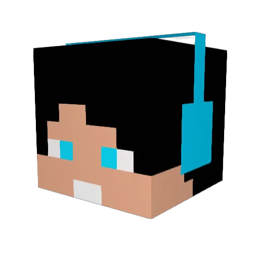 EYzzNec Minecraft avatar head, 3D render