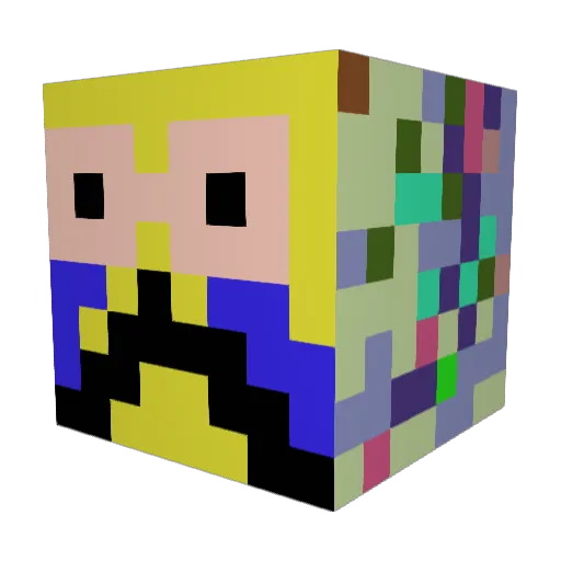 EZuo Minecraft avatar head, 3D render
