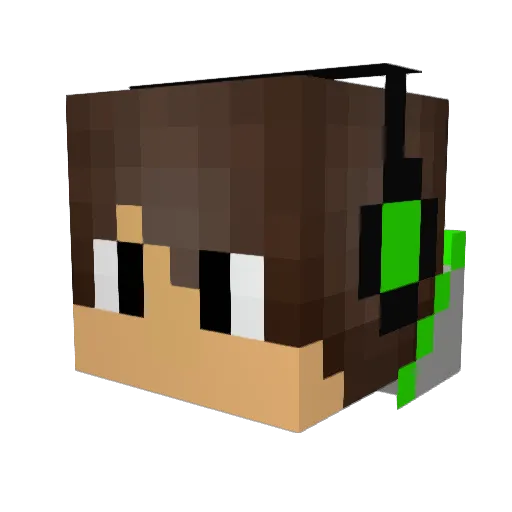 E_D_M Minecraft avatar head, 3D render