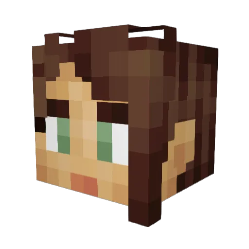 E_GirlXD Minecraft avatar head, 3D render