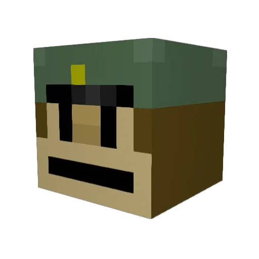 E_Muddy Minecraft avatar head, 3D render