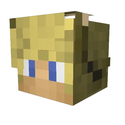E_T_31 Minecraft avatar head, 3D render