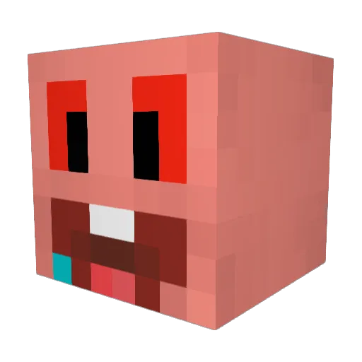 E_U_G_A Minecraft avatar head, 3D render