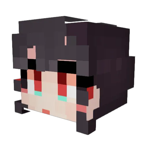 E_U_N Minecraft avatar head, 3D render