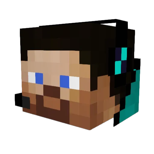 E_Z123 Minecraft avatar head, 3D render