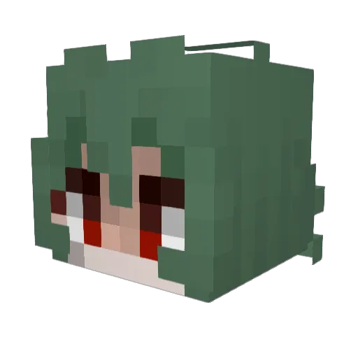 E_leaf Minecraft avatar head, 3D render