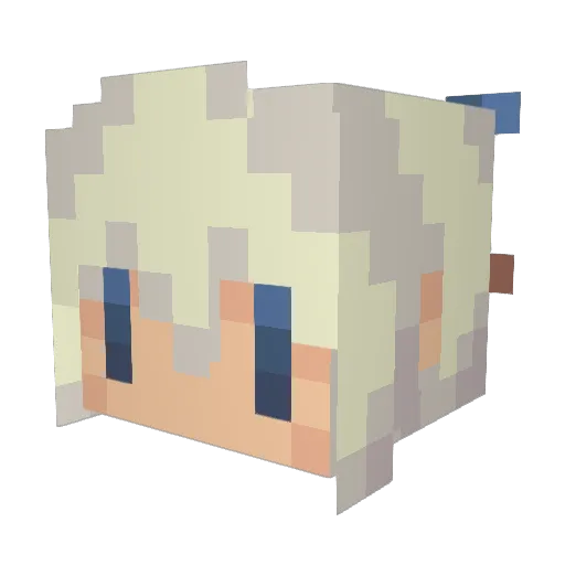 E_rabbit Minecraft avatar head, 3D render