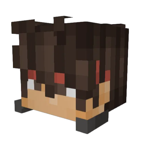 E_unHa Minecraft avatar head, 3D render