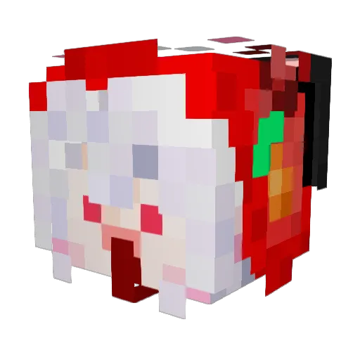 E_uni Minecraft avatar head, 3D render