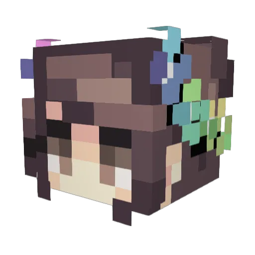 E_von Minecraft avatar head, 3D render