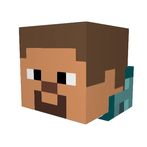 Eabo Minecraft avatar head, 3D render