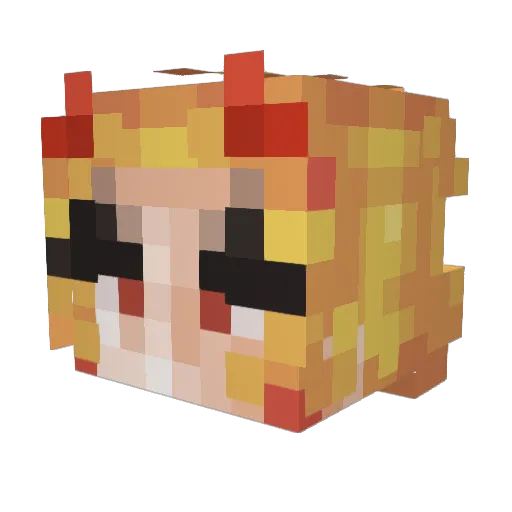 Eagle3_ Minecraft avatar head, 3D render