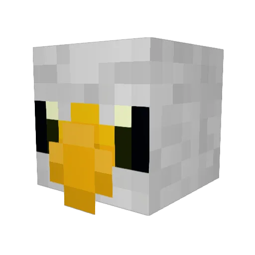 EagleAttacks Minecraft avatar head, 3D render