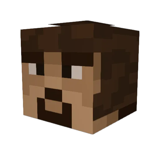 Ear1_Grey Minecraft avatar head, 3D render