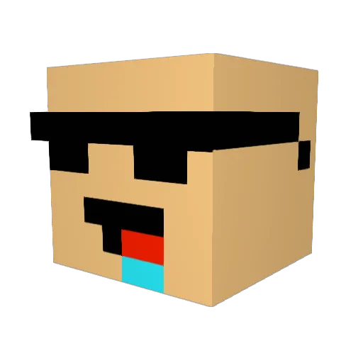 Eardrops Minecraft avatar head, 3D render