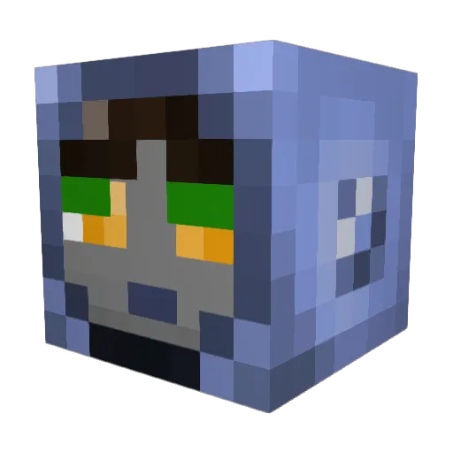 Earlam Minecraft avatar head, 3D render