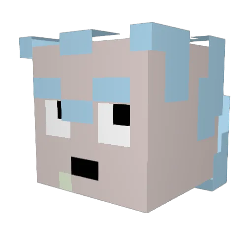 EarthRickC137 Minecraft avatar head, 3D render