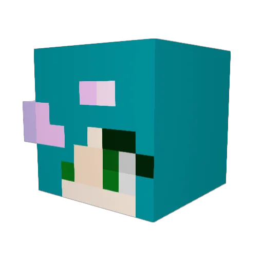 Earthesttt Minecraft avatar head, 3D render