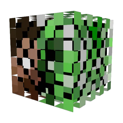 EarthlingerBot Minecraft avatar head, 3D render