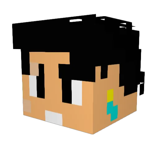 EastGlide Minecraft avatar head, 3D render