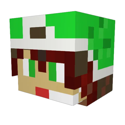 East_Green Minecraft avatar head, 3D render
