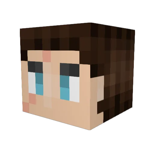 East_Light Minecraft avatar head, 3D render