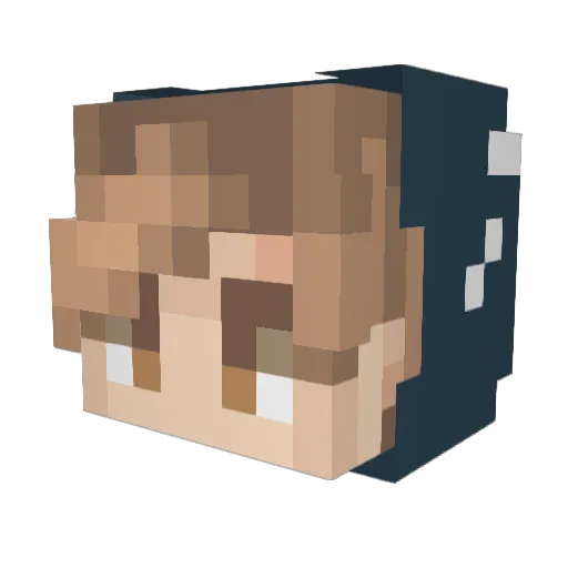 East_Set Minecraft avatar head, 3D render