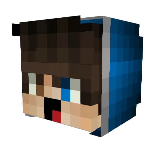 Easydomii Minecraft avatar head, 3D render
