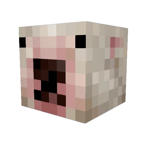 Eat7Flies Minecraft avatar head, 3D render