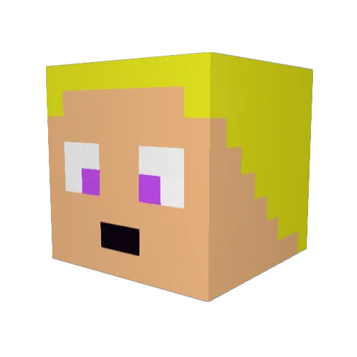 EatMoreCrayons Minecraft avatar head, 3D render