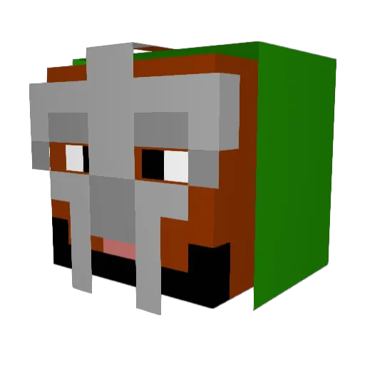 EatUrFruit Minecraft avatar head, 3D render