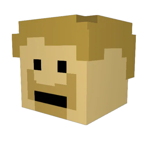 EbSAX Minecraft avatar head, 3D render