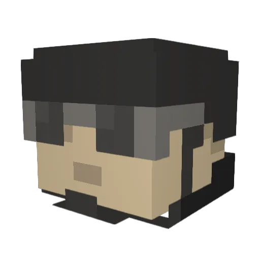 Ebabeba Minecraft avatar head, 3D render