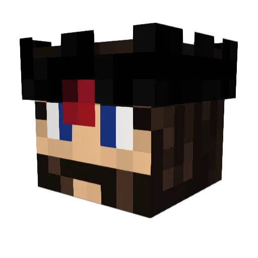 Ebachias Minecraft avatar head, 3D render
