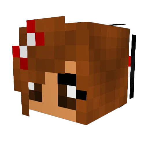 Ebbilebbi Minecraft avatar head, 3D render