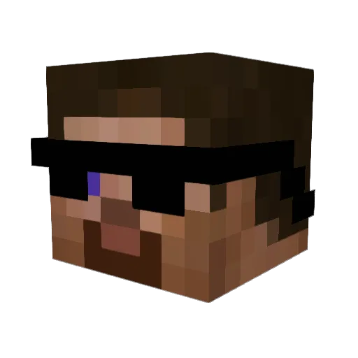 Ebeezy Minecraft avatar head, 3D render