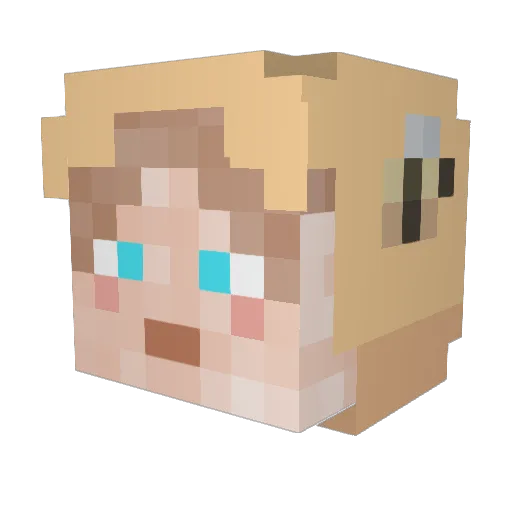 Ebehehe Minecraft avatar head, 3D render