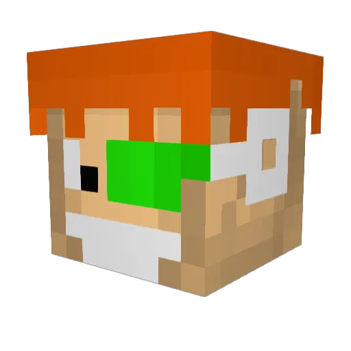 Ebellious Minecraft avatar head, 3D render