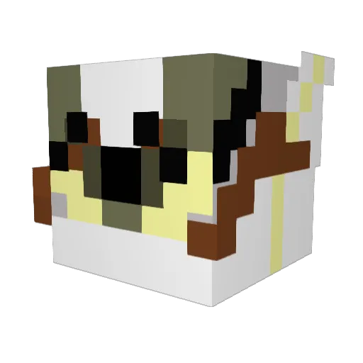Eblok Minecraft avatar head, 3D render