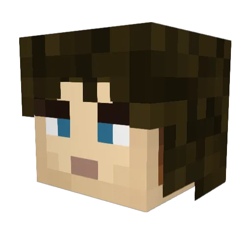 EbonyPoppy2 Minecraft avatar head, 3D render