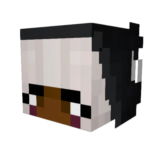 EbonyQueen Minecraft avatar head, 3D render