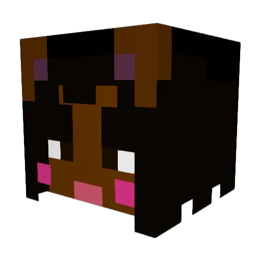EbonyWoman Minecraft avatar head, 3D render