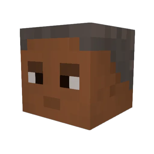 Ebonyspice Minecraft avatar head, 3D render