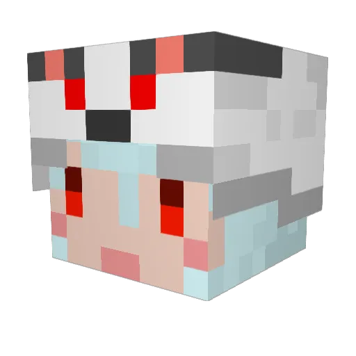 Eboshi Minecraft avatar head, 3D render