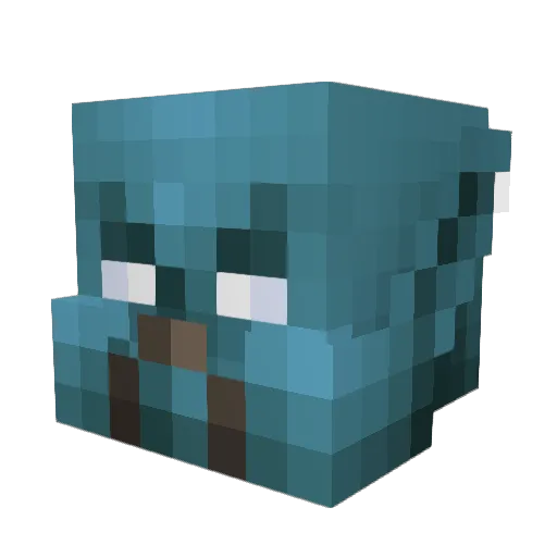 Ebublio Minecraft avatar head, 3D render