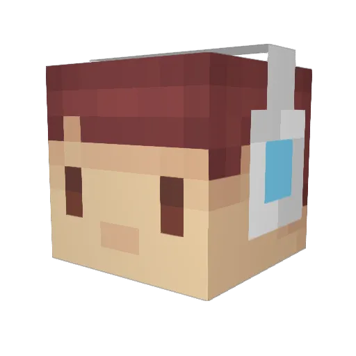 Ec0 Minecraft avatar head, 3D render