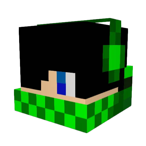 Ecadeee Minecraft avatar head, 3D render